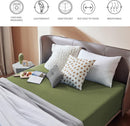 2000TC Hotel Quality Fitted Sheets - 2 Piece Fitted Sheets  -Breathable Bedding - Wrinkle, Fade, Stain Resistant- 16inch/40cm Deep Pocket Fitted Bed Sheets-Wrinkle and Fade Resistant,(Olive green,Double)