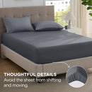 2000TC Hotel Quality Fitted Sheets - 2 Piece Fitted Sheets  -Breathable Bedding - Wrinkle, Fade, Stain Resistant- 16inch/40cm Deep Pocket Fitted Bed Sheets-Wrinkle and Fade Resistant,(Dark gray,Double)