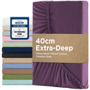 2000TC Hotel Quality Fitted Sheets - 2 Piece Fitted Sheets  -Breathable Bedding - Wrinkle, Fade, Stain Resistant- 16inch/40cm Deep Pocket Fitted Bed Sheets-Wrinkle and Fade Resistant,(Purple,Double)