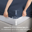 2000TC Hotel Quality Fitted Sheets - 2 Piece Fitted Sheets  -Breathable Bedding - Wrinkle, Fade, Stain Resistant- 16inch/40cm Deep Pocket Fitted Bed Sheets-Wrinkle and Fade Resistant,(Navy,King)