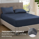 2000TC Hotel Quality Fitted Sheets - 2 Piece Fitted Sheets  -Breathable Bedding - Wrinkle, Fade, Stain Resistant- 16inch/40cm Deep Pocket Fitted Bed Sheets-Wrinkle and Fade Resistant,(Navy,King)