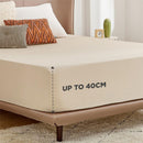 2000TC Hotel Quality Fitted Sheets - 2 Piece Fitted Sheets  -Breathable Bedding - Wrinkle, Fade, Stain Resistant- 16inch/40cm Deep Pocket Fitted Bed Sheets-Wrinkle and Fade Resistant,(Cream White,King)
