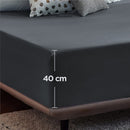 2000TC Hotel Quality Fitted Sheets - 2 Piece Fitted Sheets  -Breathable Bedding - Wrinkle, Fade, Stain Resistant- 16inch/40cm Deep Pocket Fitted Bed Sheets-Wrinkle and Fade Resistant,(Dark gray,King)