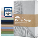 2000TC Hotel Quality Fitted Sheets - 2 Piece Fitted Sheets  -Breathable Bedding - Wrinkle, Fade, Stain Resistant- 16inch/40cm Deep Pocket Fitted Bed Sheets-Wrinkle and Fade Resistant,(Silver-gray,King)