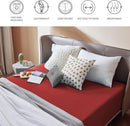 2000TC Hotel Quality Fitted Sheets - 2 Piece Fitted Sheets  -Breathable Bedding - Wrinkle, Fade, Stain Resistant- 16inch/40cm Deep Pocket Fitted Bed Sheets-Wrinkle and Fade Resistant,(Red,Queen)