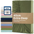 2000TC Hotel Quality Fitted Sheets - 2 Piece Fitted Sheets  -Breathable Bedding - Wrinkle, Fade, Stain Resistant- 16inch/40cm Deep Pocket Fitted Bed Sheets-Wrinkle and Fade Resistant,(Olive green,Single)