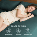 2000TC Hotel Quality Fitted Sheets - 2 Piece Fitted Sheets  -Breathable Bedding - Wrinkle, Fade, Stain Resistant- 16inch/40cm Deep Pocket Fitted Bed Sheets-Wrinkle and Fade Resistant,(Biscay blue,Single)