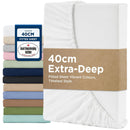 2000TC Hotel Quality Fitted Sheets - 2 Piece Fitted Sheets  -Breathable Bedding - Wrinkle, Fade, Stain Resistant- 16inch/40cm Deep Pocket Fitted Bed Sheets-Wrinkle and Fade Resistant,(White,Super King)