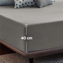 2000TC Hotel Quality Fitted Sheets - 2 Piece Fitted Sheets  -Breathable Bedding - Wrinkle, Fade, Stain Resistant- 16inch/40cm Deep Pocket Fitted Bed Sheets-Wrinkle and Fade Resistant,(Grey,Super King)