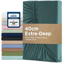 2000TC Hotel Quality Fitted Sheets - 2 Piece Fitted Sheets  -Breathable Bedding - Wrinkle, Fade, Stain Resistant- 16inch/40cm Deep Pocket Fitted Bed Sheets-Wrinkle and Fade Resistant,(Biscay blue,Super King)