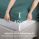 2000TC Hotel Quality Fitted Sheets - 2 Piece Fitted Sheets  -Breathable Bedding - Wrinkle, Fade, Stain Resistant- 16inch/40cm Deep Pocket Fitted Bed Sheets-Wrinkle and Fade Resistant,(Biscay blue,Super King)