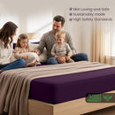 Hotel Quality Fitted Sheet - 1 Piece Fitted Sheet  -Breathable Bedding - Wrinkle, Fade, Stain Resistant- 16inch/40cm Deep Pocket Fitted Bed Sheet-Wrinkle and Fade Resistant,(Purple,Double)