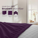 Hotel Quality Fitted Sheet - 1 Piece Fitted Sheet  -Breathable Bedding - Wrinkle, Fade, Stain Resistant- 16inch/40cm Deep Pocket Fitted Bed Sheet-Wrinkle and Fade Resistant,(Purple,Single)