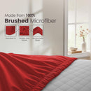 Hotel Quality Fitted Sheet - 1 Piece Fitted Sheet  -Breathable Bedding - Wrinkle, Fade, Stain Resistant- 16inch/40cm Deep Pocket Fitted Bed Sheet-Wrinkle and Fade Resistant,(Red,Super King)