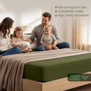 Hotel Quality Fitted Sheet - 1 Piece Fitted Sheet  -Breathable Bedding - Wrinkle, Fade, Stain Resistant- 16inch/40cm Deep Pocket Fitted Bed Sheet-Wrinkle and Fade Resistant,(Olive green,Super King)