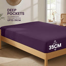 Hotel Quality Fitted Sheet - 1 Piece Fitted Sheet  -Breathable Bedding - Wrinkle, Fade, Stain Resistant- 16inch/40cm Deep Pocket Fitted Bed Sheet-Wrinkle and Fade Resistant,(Purple,Super King)