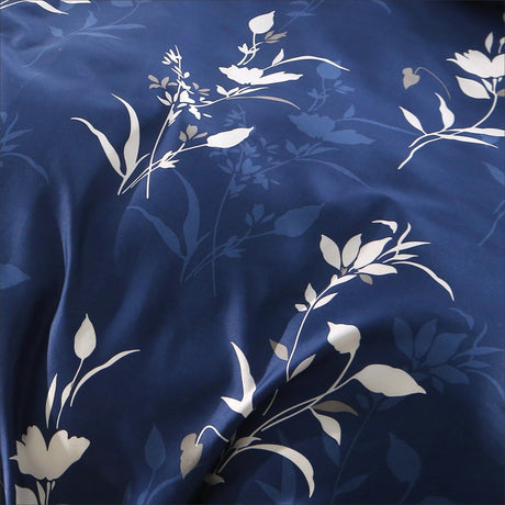 3 Piece Hotel Soft Microfiber Quilt Cover Set-2000TC Duvet/Donna Cover Set & Pillowcases -1 Quilt Cover Zipper Closure & 1 x Pillowcases-Breathable Bedding - Wrinkle, Fade, Stain Resistant(Navy Floral,Double)