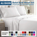 4 Piece Bed Sheet Set- Bedding Sheets & Pillowcases -Breathable Bedding - Wrinkle, Fade, Stain Resistant-Deep Pocket Flat Fitted Bed Sheet Set(White,Double)