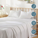 4 Piece Bed Sheet Set- Bedding Sheets & Pillowcases -Breathable Bedding - Wrinkle, Fade, Stain Resistant-Deep Pocket Flat Fitted Bed Sheet Set(White,Double)