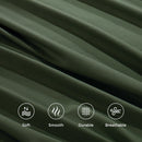 4 Piece Bed Sheet Set- Bedding Sheets & Pillowcases -Breathable Bedding - Wrinkle, Fade, Stain Resistant-Deep Pocket Flat Fitted Bed Sheet Set(Olive green,Double)