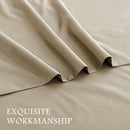 4 Piece Bed Sheet Set- Bedding Sheets & Pillowcases -Breathable Bedding - Wrinkle, Fade, Stain Resistant-Deep Pocket Flat Fitted Bed Sheet Set(Cream White,Double)