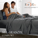4 Piece Bed Sheet Set- Bedding Sheets & Pillowcases -Breathable Bedding - Wrinkle, Fade, Stain Resistant-Deep Pocket Flat Fitted Bed Sheet Set(Dark gray,Double)