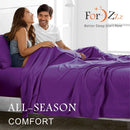 4 Piece Bed Sheet Set- Bedding Sheets & Pillowcases -Breathable Bedding - Wrinkle, Fade, Stain Resistant-Deep Pocket Flat Fitted Bed Sheet Set(Purple,Double)