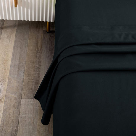 Elegant Comfort Premium Hotel Quality 1-Piece Double Flat Sheet, Luxury and Softest 2000 Thread Count Bedding Flat Sheet(Double,Black)