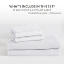3 Piece Hotel Soft Microfiber Quilt Cover Set-2000TC Duvet/Donna Cover Set & Pillowcases -1 Quilt Cover Zipper Closure & 1 x Pillowcases-Breathable Bedding - Wrinkle, Fade, Stain Resistant(White,King)