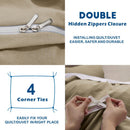 3 Piece Hotel Soft Microfiber Quilt Cover Set-2000TC Duvet/Donna Cover Set & Pillowcases -1 Quilt Cover Zipper Closure & 1 x Pillowcases-Breathable Bedding - Wrinkle, Fade, Stain Resistant(Camel Beige,King)