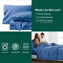 4 Piece Bed Sheet Set- Bedding Sheets & Pillowcases -Breathable Bedding - Wrinkle, Fade, Stain Resistant-Deep Pocket Flat Fitted Bed Sheet Set(Ocean,King)