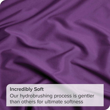4 Piece Bed Sheet Set- Bedding Sheets & Pillowcases -Breathable Bedding - Wrinkle, Fade, Stain Resistant-Deep Pocket Flat Fitted Bed Sheet Set(Purple,King)
