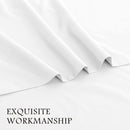 3 Piece Bed Sheet Set- Bedding Sheets & Pillowcases -Breathable Bedding - Wrinkle, Fade, Stain Resistant-Deep Pocket Flat Fitted Bed Sheet Set(White,King Single)
