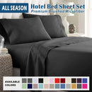 3 Piece Bed Sheet Set- Bedding Sheets & Pillowcases -Breathable Bedding - Wrinkle, Fade, Stain Resistant-Deep Pocket Flat Fitted Bed Sheet Set(Black,King Single)