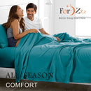 3 Piece Bed Sheet Set- Bedding Sheets & Pillowcases -Breathable Bedding - Wrinkle, Fade, Stain Resistant-Deep Pocket Flat Fitted Bed Sheet Set(Biscay blue,King Single)
