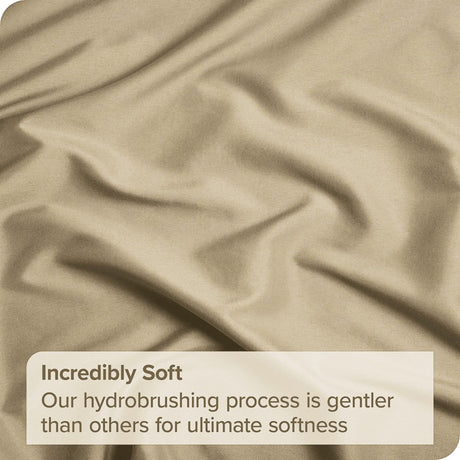 3 Piece Bed Sheet Set- Bedding Sheets & Pillowcases -Breathable Bedding - Wrinkle, Fade, Stain Resistant-Deep Pocket Flat Fitted Bed Sheet Set(Camel Beige,King Single)