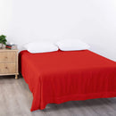 Elegant Comfort Premium Hotel Quality 1-Piece King Single Flat Sheet, Luxury and Softest 2000 Thread Count Bedding Flat Sheet(King Single,Red)