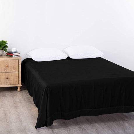 Elegant Comfort Premium Hotel Quality 1-Piece King Single Flat Sheet, Luxury and Softest 2000 Thread Count Bedding Flat Sheet(King Single,Black)