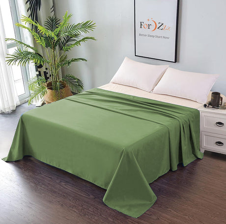 Elegant Comfort Premium Hotel Quality 1-Piece King Single Flat Sheet, Luxury and Softest 2000 Thread Count Bedding Flat Sheet(King Single,Olive green)