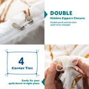 3 Piece Hotel Soft Microfiber Quilt Cover Set-2000TC Duvet/Donna Cover Set & Pillowcases -1 Quilt Cover Zipper Closure & 1 x Pillowcases-Breathable Bedding - Wrinkle, Fade, Stain Resistant(Marble Gleam,Queen)
