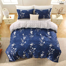 3 Piece Hotel Soft Microfiber Quilt Cover Set-2000TC Duvet/Donna Cover Set & Pillowcases -1 Quilt Cover Zipper Closure & 1 x Pillowcases-Breathable Bedding - Wrinkle, Fade, Stain Resistant(Navy Floral,Queen)