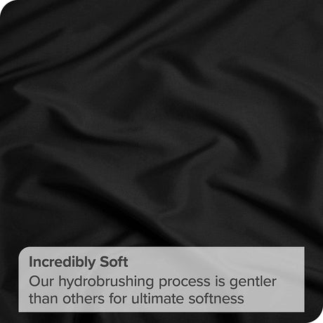 4 Piece Bed Sheet Set- Bedding Sheets & Pillowcases -Breathable Bedding - Wrinkle, Fade, Stain Resistant-Deep Pocket Flat Fitted Bed Sheet Set(Black,Queen)