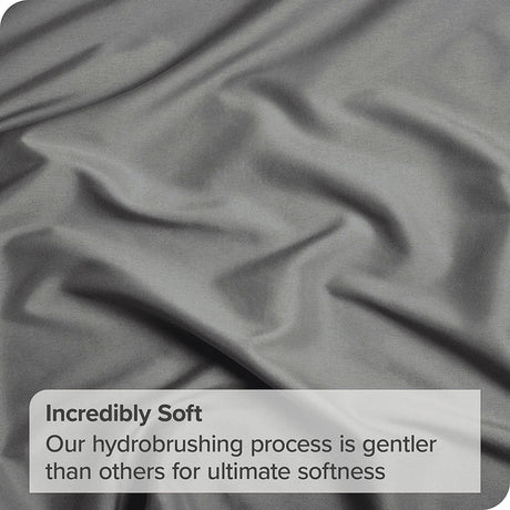 4 Piece Bed Sheet Set- Bedding Sheets & Pillowcases -Breathable Bedding - Wrinkle, Fade, Stain Resistant-Deep Pocket Flat Fitted Bed Sheet Set(Grey,Queen)