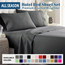 4 Piece Bed Sheet Set- Bedding Sheets & Pillowcases -Breathable Bedding - Wrinkle, Fade, Stain Resistant-Deep Pocket Flat Fitted Bed Sheet Set(Dark gray,Queen)