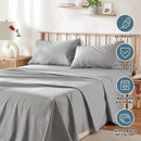 4 Piece Bed Sheet Set- Bedding Sheets & Pillowcases -Breathable Bedding - Wrinkle, Fade, Stain Resistant-Deep Pocket Flat Fitted Bed Sheet Set(Silver-gray,Queen)