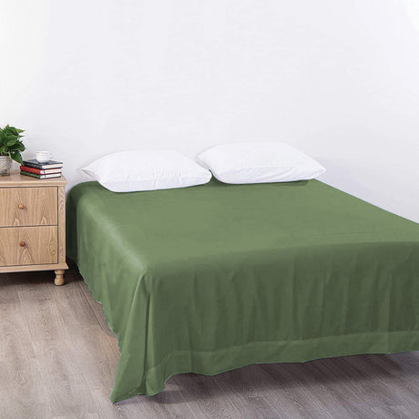 Elegant Comfort Premium Hotel Quality 1-Piece Queen Flat Sheet, Luxury and Softest 2000 Thread Count Bedding Flat Sheet(Queen,Olive green)