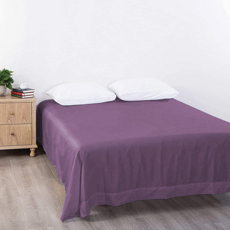 Elegant Comfort Premium Hotel Quality 1-Piece Queen Flat Sheet, Luxury and Softest 2000 Thread Count Bedding Flat Sheet(Queen,Purple)