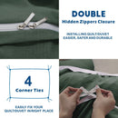 2 Piece Hotel Soft Microfiber Quilt Cover Set-2000TC Duvet/Donna Cover Set & Pillowcases -1 Quilt Cover Zipper Closure & 1 x Pillowcases-Breathable Bedding - Wrinkle, Fade, Stain Resistant(Olive green,Single)