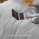 2 Piece Hotel Soft Microfiber Quilt Cover Set-2000TC Duvet/Donna Cover Set & Pillowcases -1 Quilt Cover Zipper Closure & 1 x Pillowcases-Breathable Bedding - Wrinkle, Fade, Stain Resistant(Silver-gray,Single)