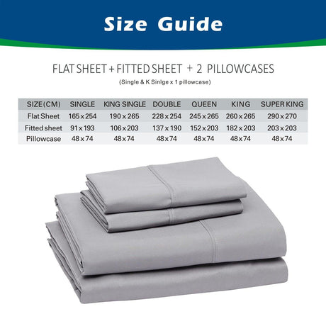 3 Piece Bed Sheet Set- Bedding Sheets & Pillowcases -Breathable Bedding - Wrinkle, Fade, Stain Resistant-Deep Pocket Flat Fitted Bed Sheet Set(Ice Blue,Single)